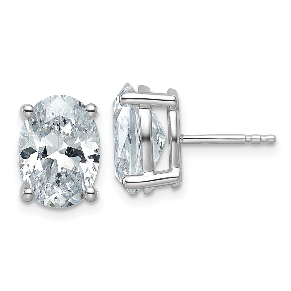 EM8799-500-WAA-4.jpg 14k White Gold 5 carat Lab Grown Diamond VS/SI+ G+ Complete Oval Four Prong Stud Earrings - Image 1