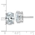 14k White Gold 5 carat Lab Grown Diamond VS/SI+ G+ Complete Oval Four Prong Stud Earrings - Image 4