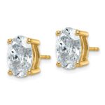 14k 5 carat Lab Grown Diamond VS/SI+ G+ Complete Oval Four Prong Stud Earrings - Image 2