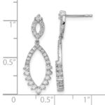 14k White Gold 3/4 carat Lab Grown Diamond VS/SI+ G+ Complete Fashion Dangle Post Earrings - Image 4