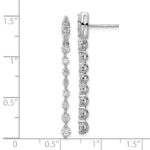 14k White Gold 1 carat Lab Grown Diamond VS/SI+ G+ Complete Dangle Post Earrings - Image 4