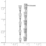 14k White Gold 1 carat Lab Grown Diamond VS/SI+ G+ Complete Dangle Post Earrings - Image 4