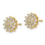 14k 1/2 carat Lab Grown Diamond VS/SI+ G+ Complete Cluster Post Earrings - Image 2