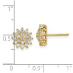 14k 1/2 carat Lab Grown Diamond VS/SI+ G+ Complete Cluster Post Earrings - Image 4