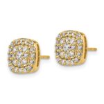 14k 7/8 carat Lab Grown Diamond VS/SI+ G+ Complete Square Halo Post Earrings - Image 2