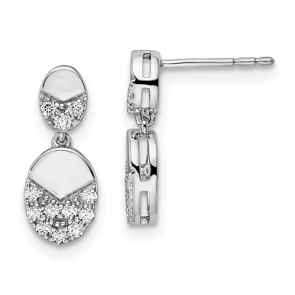 EM9130-025-WAA.jpg 14k White Gold 1/4 carat Lab Grown Diamond VS/SI+ G+ Dangle Post Earrings - Image 1