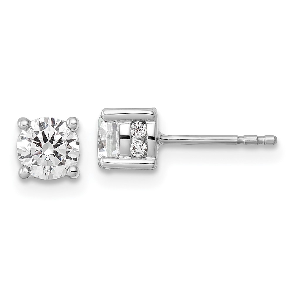 EM9202-100-WAA.jpg 14k White Gold 1 carat Lab Grown Diamond VS/SI+ G+ Complete Stud Post Earrings - Image 1