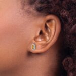 14k White Gold 1/5 carat Lab Grown Diamond VS/SI+ G+ and Citrine November Birthstone Post Earrings - Image 3