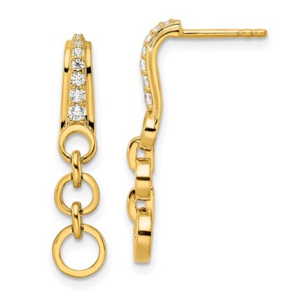 14k 1/8 carat Lab Grown Diamond VS/SI+ G+ Post Dangle Earrings