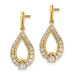 14k 1 carat Lab Grown Diamond VS/SI+ G+ Teardrop Post Dangle Earrings - Image 2