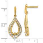 14k 1 carat Lab Grown Diamond VS/SI+ G+ Teardrop Post Dangle Earrings - Image 4