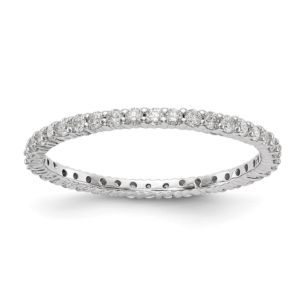 ET0001-050-7W4-7.jpg 14k White Gold 1/2 carat Lab Grown Diamond VS/SI+ G+ Complete Size 9 Shared Prong Eternity Band - Image 1