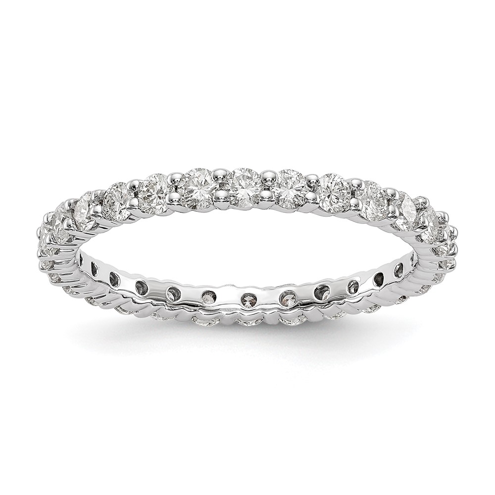ET0001-100-7W4-1.jpg 14k White Gold 1 carat Lab Grown Diamond VS/SI+ G+ Complete Size 6 Shared Prong Eternity Band - Image 1