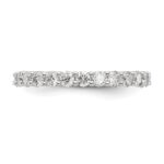 14k White Gold 1 1/2 carat Lab Grown Diamond VS/SI+ G+ Complete Size 7 Shared Prong Eternity Band - Image 5