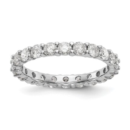 14k White Gold 2 carat Lab Grown Diamond VS/SI+ G+ Complete Size 5.5 Shared Prong Eternity Band