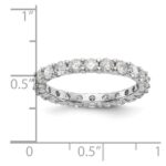 14k White Gold 2 carat Lab Grown Diamond VS/SI+ G+ Complete Size 6 Shared Prong Eternity Band - Image 3