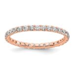 True Origin 14K Rose Gold 1/2 carat Lab Grown Diamond VS+ F+ Size 4 Complete Eternity Band