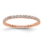 True Origin 14K Rose Gold 1/2 carat Lab Grown Diamond VS+ F+ Size 6 Complete Eternity Band