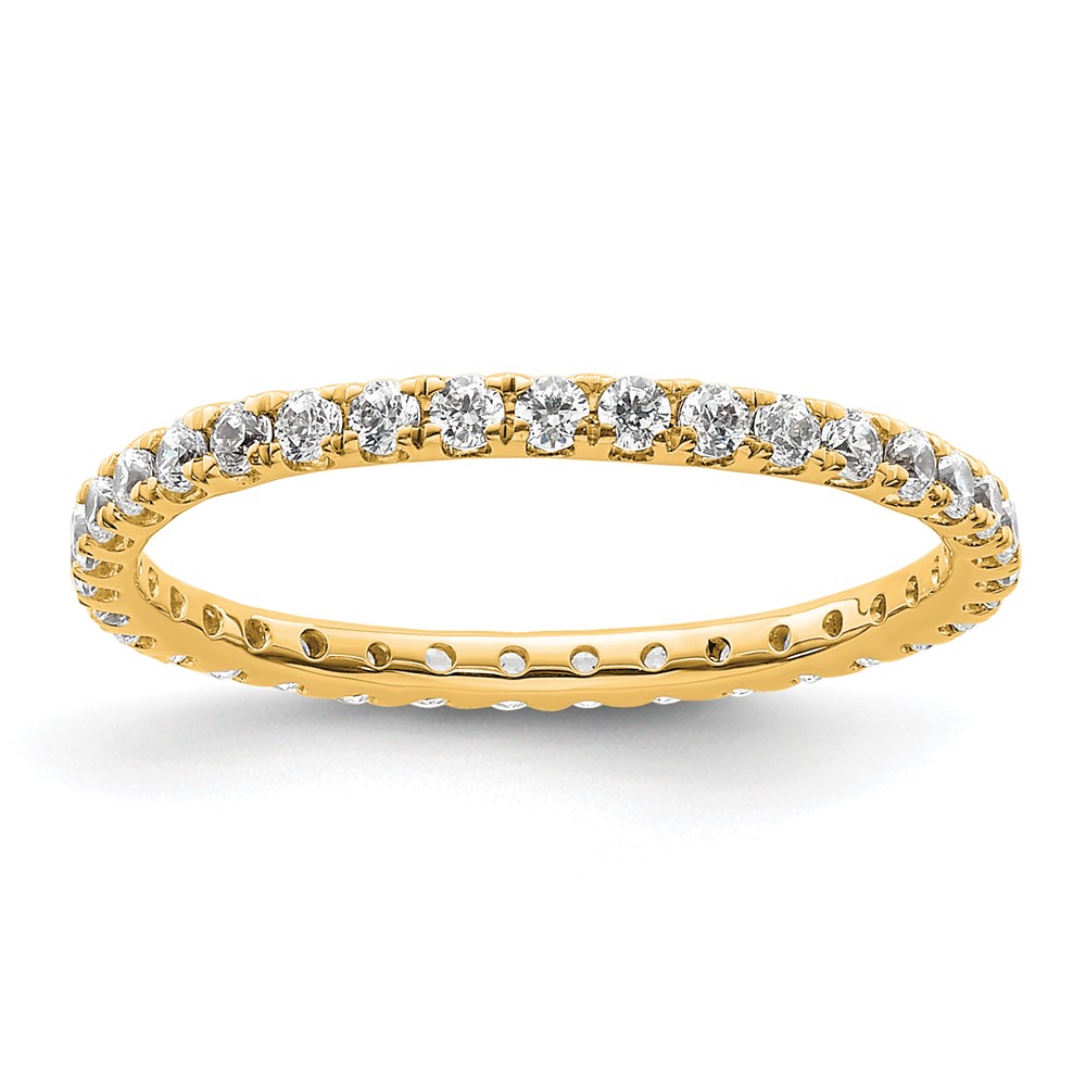 ET0005-050-6Y4.jpg True Origin 14K Yellow Gold 1/2 carat Lab Grown Diamond VS+ F+ Size 6.5 Complete Eternity Band - Image 1