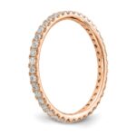 14k Rose Gold 1/2 carat Lab Grown Diamond VS/SI+ G+ Complete Size 9 Shared Prong Eternity Band - Image 6