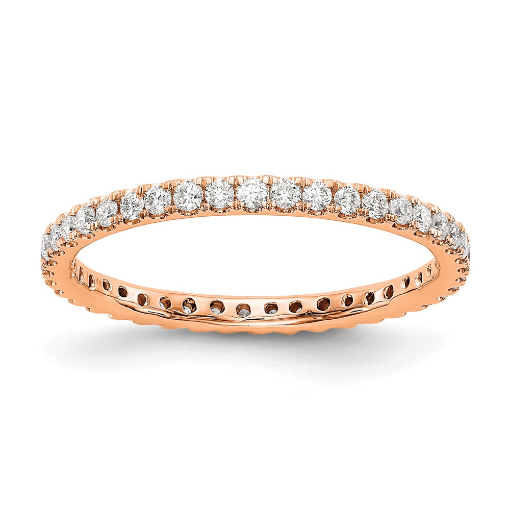 ET0005-050-7R4-7.jpg True Origin 14K Rose Gold 1/2 carat Lab Grown Diamond VS+ F+ Size 6.5 Complete Eternity Band - Image 1