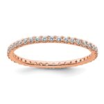 True Origin 14K Rose Gold 1/2 carat Lab Grown Diamond VS+ F+ Size 8 Complete Eternity Band