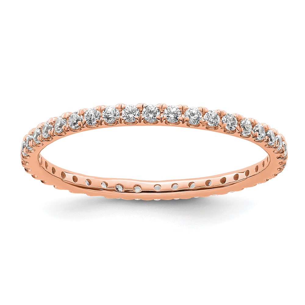 ET0005-050-8R4.jpg True Origin 14K Rose Gold 1/2 carat Lab Grown Diamond VS+ F+ Size 8.5 Complete Eternity Band - Image 1