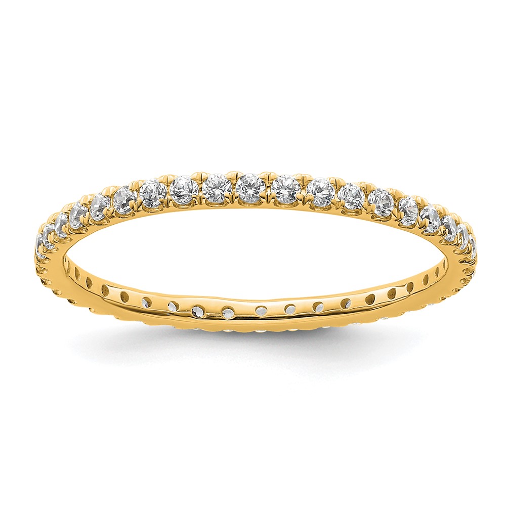 ET0005-050-8Y4.jpg True Origin 14K Yellow Gold 1/2 carat Lab Grown Diamond VS+ F+ Size 8.5 Complete Eternity Band - Image 1