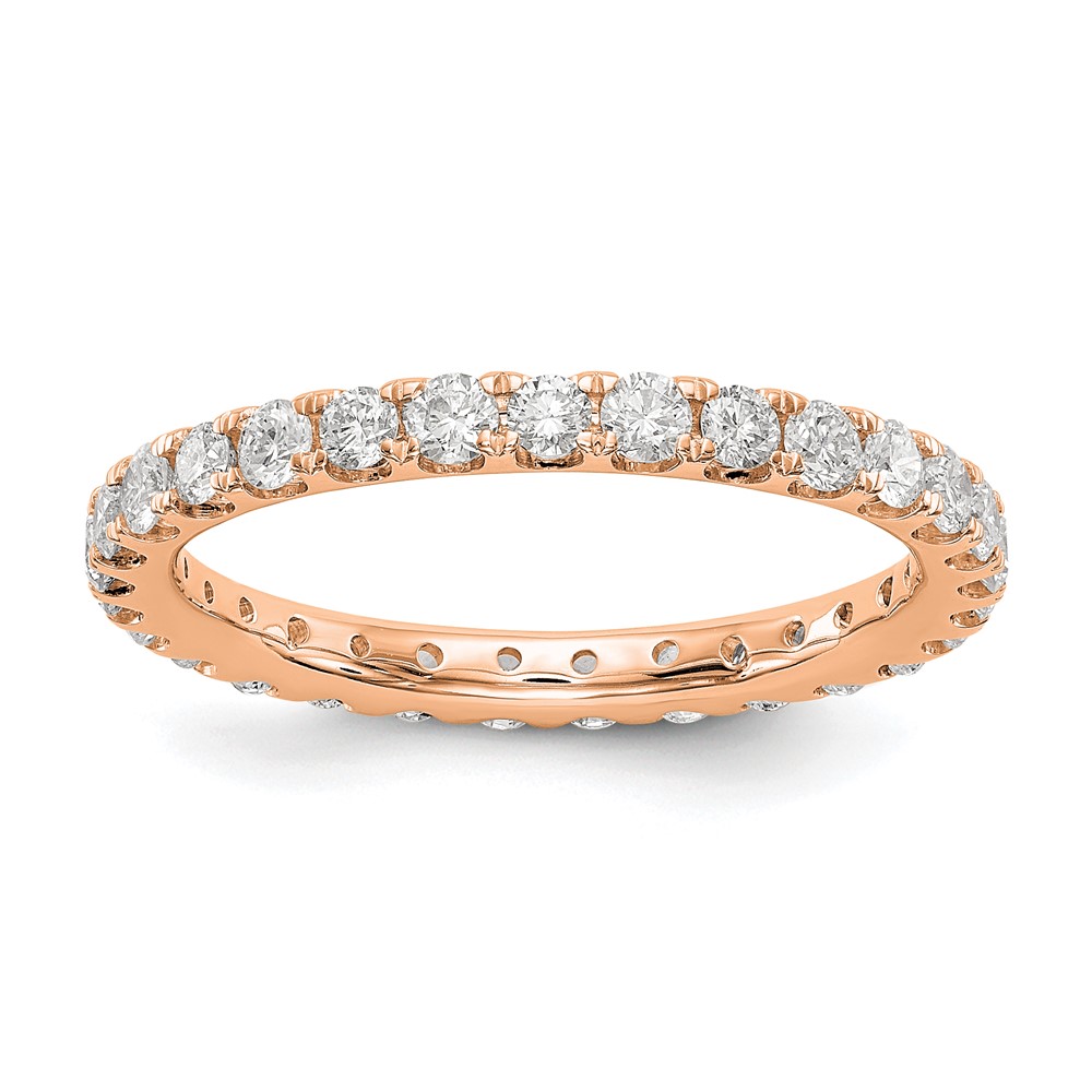 ET0005-100-7R4-5.jpg 14k Rose Gold 1 carat Lab Grown Diamond VS/SI+ G+ Complete Size 8 Shared Prong Eternity Band - Image 1