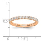 14k Rose Gold 1 carat Lab Grown Diamond VS/SI+ G+ Complete Size 9 Shared Prong Eternity Band - Image 3