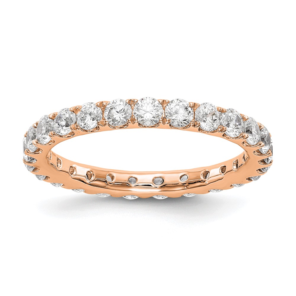 ET0005-150-7R4-17.jpg True Origin 14K Rose Gold 1 1/2 carat Lab Grown Diamond VS+ F+ Size 8.5 Complete Eternity Band - Image 1