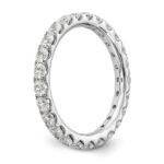 14k White Gold 1 1/2 carat Lab Grown Diamond VS/SI+ G+ Complete Size 6 Shared Prong Eternity Band - Image 6