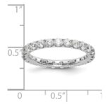 14k White Gold 1 1/2 carat Lab Grown Diamond VS/SI+ G+ Complete Size 4 Shared Prong Eternity Band - Image 3
