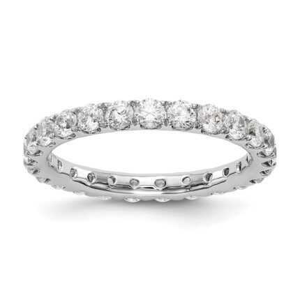 14k White Gold 1 1/2 carat Lab Grown Diamond VS/SI+ G+ Complete Size 6.5 Shared Prong Eternity Band
