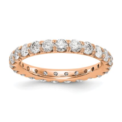 True Origin 14K Rose Gold 2 carat Lab Grown Diamond VS+ F+ Size 6 Complete Eternity Band