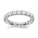 14k White Gold 3 carat Lab Grown Diamond VS/SI+ G+ Complete Size 5 Shared Prong Eternity Band