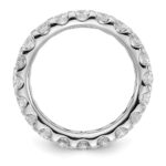 14k White Gold 3 carat Lab Grown Diamond VS/SI+ G+ Complete Size 6 Shared Prong Eternity Band - Image 2