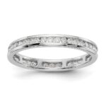14k White Gold 1/2 carat Lab Grown Diamond VS/SI+ G+ Complete Channel Set Size 6 Eternity Band