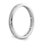 14k White Gold 1/2 carat Lab Grown Diamond VS/SI+ G+ Complete Channel Set Size 8 Eternity Band - Image 5
