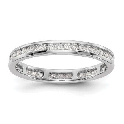 14k White Gold 1/2 carat Lab Grown Diamond VS/SI+ G+ Complete Channel Set Size 9 Eternity Band