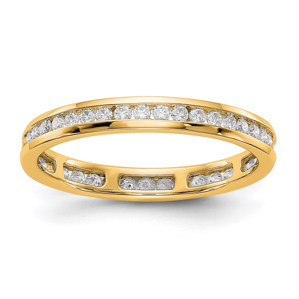 ET0009-050-7Y4-5.jpg 14k 1/2 carat Lab Grown Diamond VS/SI+ G+ Complete Channel Set Size 8 Eternity Band - Image 1