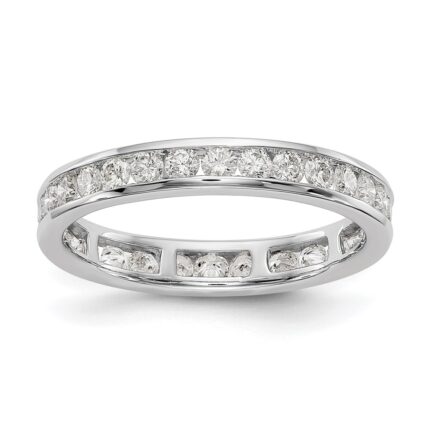 14k White Gold 1 carat Lab Grown Diamond VS/SI+ G+ Complete Channel Set Size 6 Eternity Band