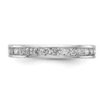 14k White Gold 1 carat Lab Grown Diamond VS/SI+ G+ Complete Channel Set Size 9 Eternity Band - Image 4