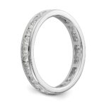 14k White Gold 1 carat Lab Grown Diamond VS/SI+ G+ Complete Channel Set Size 4 Eternity Band - Image 5