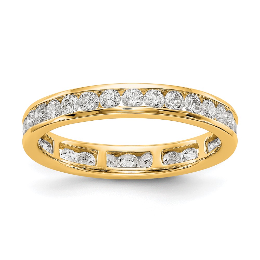 ET0009-100-7Y4-1.jpg 14k 1 carat Lab Grown Diamond VS/SI+ G+ Complete Channel Set Size 5 Eternity Band - Image 1