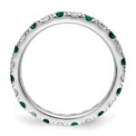 14k White Gold 3/4 carat Lab Grown Diamond VS/SI+ G+ and Lab Created Alexandrite Size 7.5 Eternity Band - Image 2