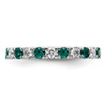 14k White Gold 3/4 carat Lab Grown Diamond VS/SI+ G+ and Lab Created Alexandrite Size 7 Eternity Band - Image 3