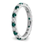 14k White Gold 3/8 carat Lab Grown Diamond VS/SI+ G+ and Lab Created Alexandrite Size 5 Eternity Band - Image 5