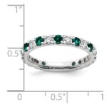 14k White Gold 3/4 carat Lab Grown Diamond VS/SI+ G+ and Lab Created Alexandrite Size 5.5 Eternity Band - Image 6