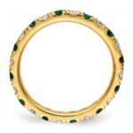 14k 3/4 carat Lab Grown Diamond VS/SI+ G+ and Lab Created Alexandrite Size 5.5 Eternity Band - Image 2